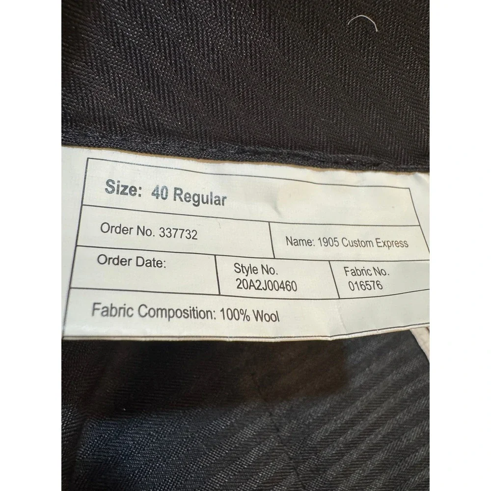 Jos. A. Bank 1905 Custom Express Blue Grey 100% Wool Dress Pants Mens 40 Regular